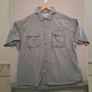 World Wide Sportsman Nylon Vented Short Sleeve Fishing Shirt - **XXL** - Grey